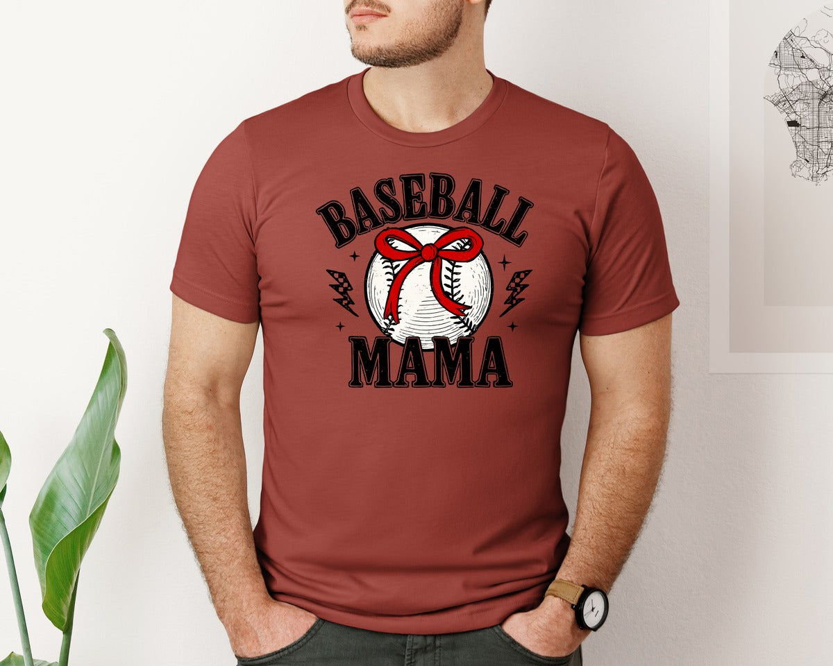 brand:Bella Canvas|color:Rust|Retro Baseball Mama Baseball 4 Graphic T-Shirt