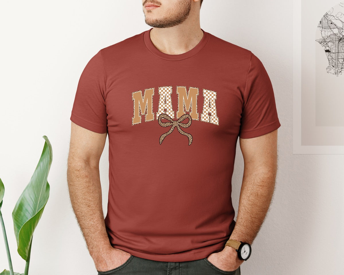 brand:Bella Canvas|color:Rust|Leopard Mama Mama Leopard Coquette Graphic T-Shirt