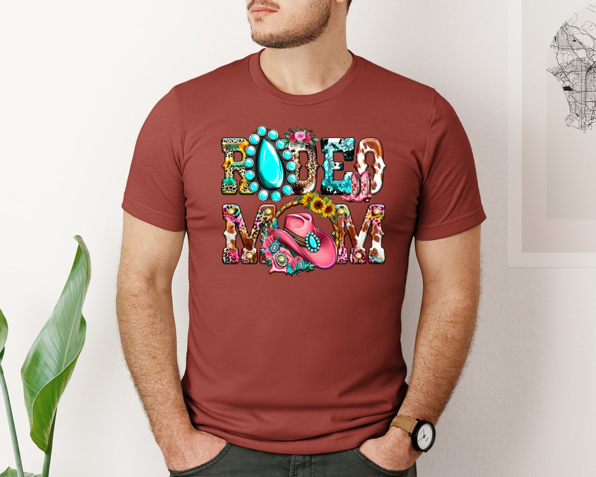 brand:Bella Canvas|color:Rust|Rodeo Mom Rodeo Vibes Graphic T-Shirt