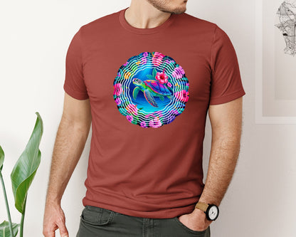 brand:Bella Canvas|color:Rust|Sea Turtle Wind Spinner Graphic T-Shirt