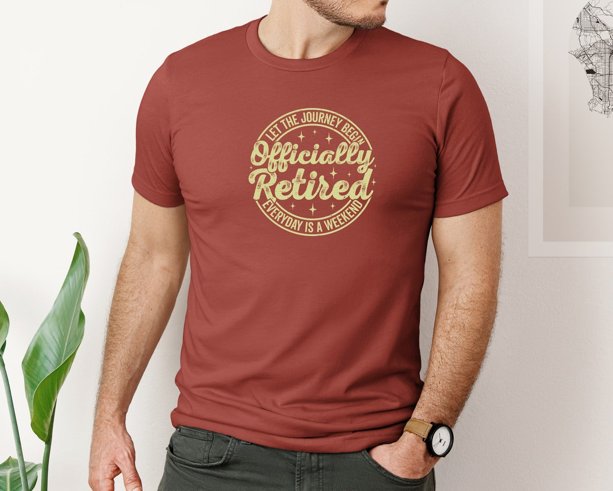 brand:Bella Canvas|color:Rust|Let The Journey Retired T Shirt Graphic T-Shirt