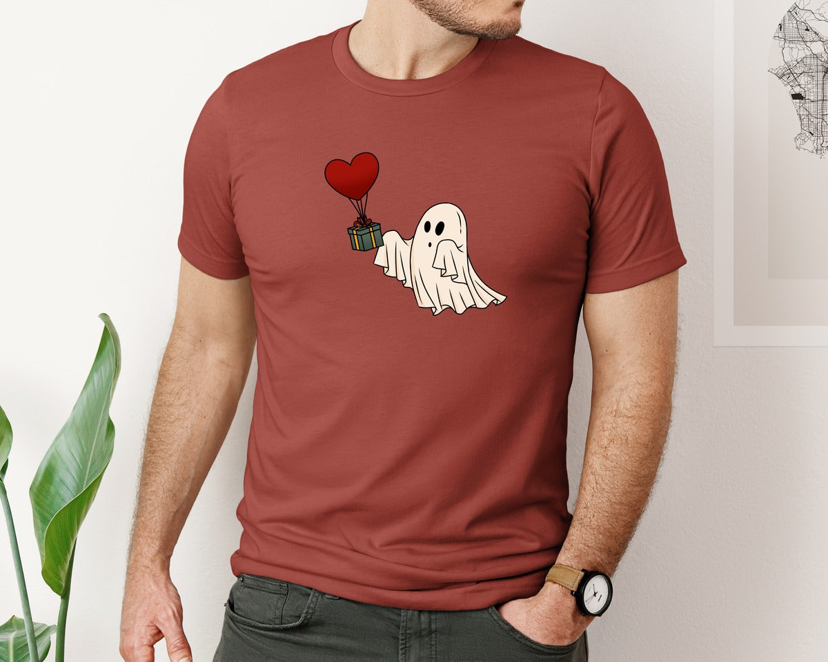 brand:Bella Canvas|color:Rust|Valentines Day Retro Ghosts Graphic T-Shirt