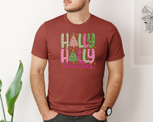 Holly Jolly Teacher 6 Graphic T-Shirt