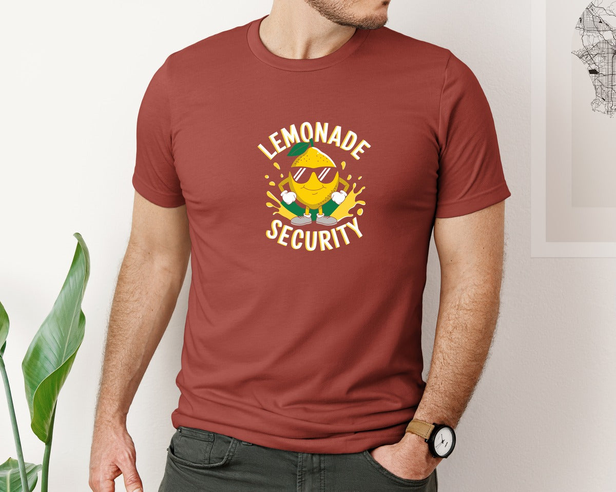 brand:Bella Canvas|color:Rust|Lemonade Security T Shirt Design 2 Graphic T-Shirt