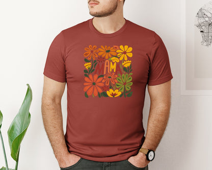 brand:Bella Canvas|color:Rust|Retro Floral Mama Boho Mothers Day 3 Graphic T-Shirt