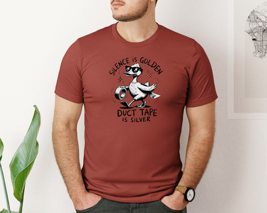 Duct Tape Duck Silence Is Golden Graphic T-Shirt