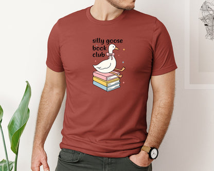 brand:Bella Canvas|color:Rust|Silly Goose Book Club 3 Graphic T-Shirt