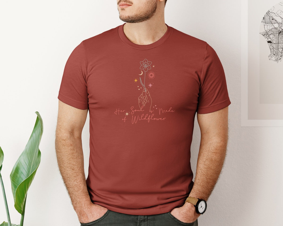 brand:Bella Canvas|color:Rust|Mystical Boho Wildflower Designs Graphic T-Shirt
