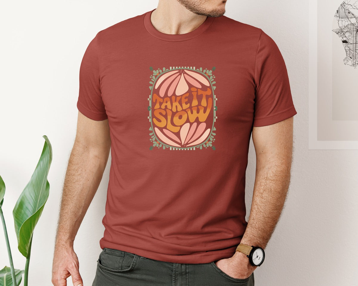 brand:Bella Canvas|color:Rust|Take It Slow Graphic T-Shirt
