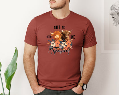 brand:Bella Canvas|color:Rust|Aint No Hood Like Motherhood Mom Graphic T-Shirt