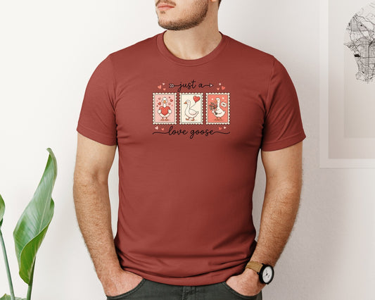 Cute Valentine Goose Stamp Set Graphic T-Shirt