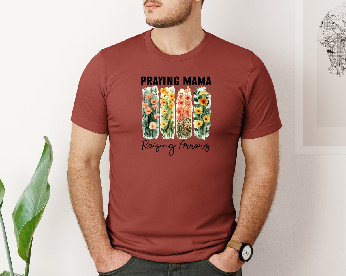 brand:Bella Canvas|color:Rust|Mothers Day Boho Floral Mama Graphic T-Shirt
