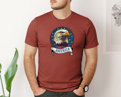 brand:Bella Canvas|color:Rust|4Th Of July Patriotic America Graphic T-Shirt
