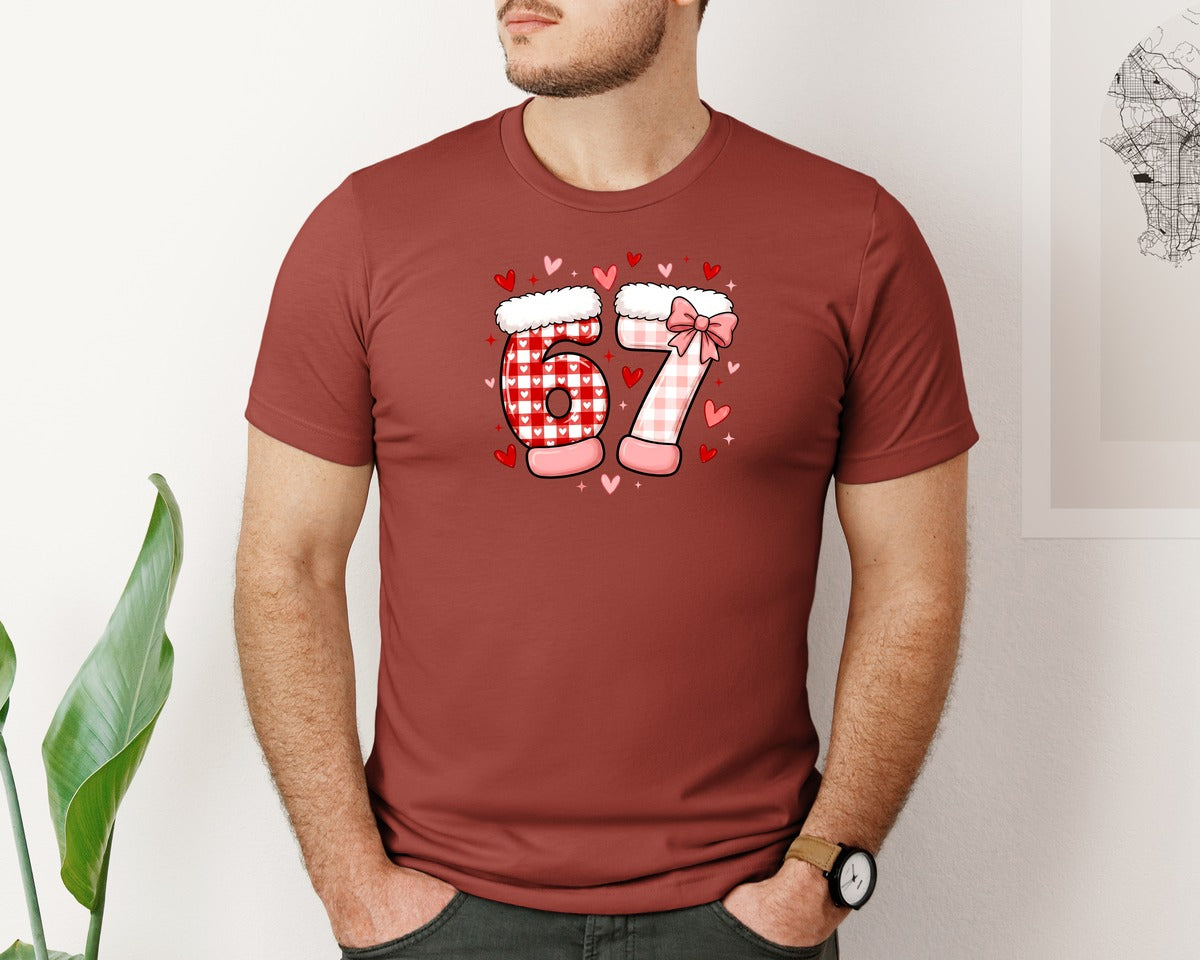 brand:Bella Canvas|color:Rust|Cute Viral 67 Valentine Graphic T-Shirt
