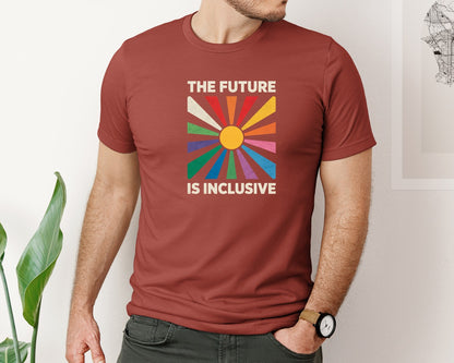 brand:Bella Canvas|color:Rust|The Future Is Inclusive Lgbtq Pride Graphic T-Shirt