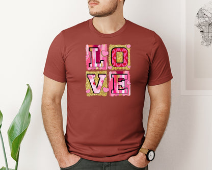 brand:Bella Canvas|color:Rust|Pink Valentines Day Love Coquette Graphic T-Shirt