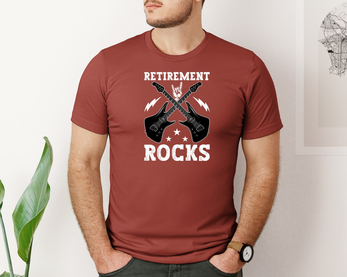 brand:Bella Canvas|color:Rust|Retirement Rocks T Shirt Graphic T-Shirt