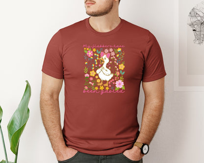 brand:Bella Canvas|color:Rust|Goose Flabbers Gasted Funny Graphic T-Shirt