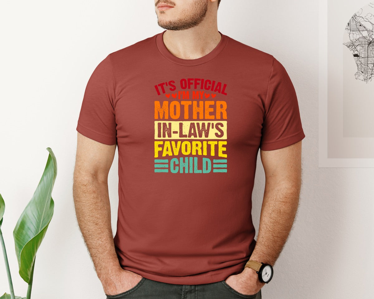 brand:Bella Canvas|color:Rust|Funny Mother In Law Mothers Day Mom Graphic T-Shirt