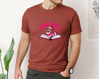 brand:Bella Canvas|color:Rust|Happy Bookworm For Kids Graphic T-Shirt