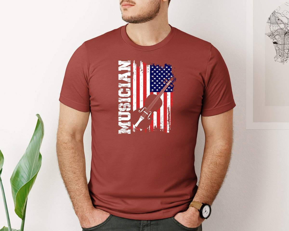 brand:Bella Canvas|color:Rust|Music Musician T Shirt Designs 2 Graphic T-Shirt