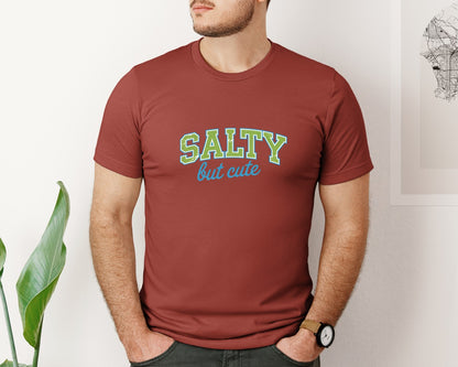brand:Bella Canvas|color:Rust|Salty But Cute Funny Graphic T-Shirt