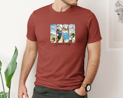 brand:Bella Canvas|color:Rust|Volleyball Game Day 3 Graphic T-Shirt