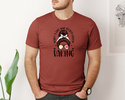 brand:Bella Canvas|color:Rust|Baking Girl Hair Bow Sunglasses Graphic T-Shirt