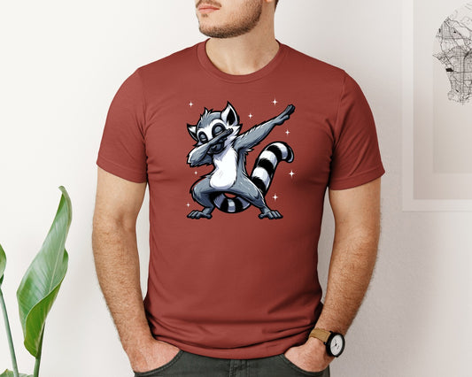Dabbing Lemur Cool Animal Graphic T-Shirt