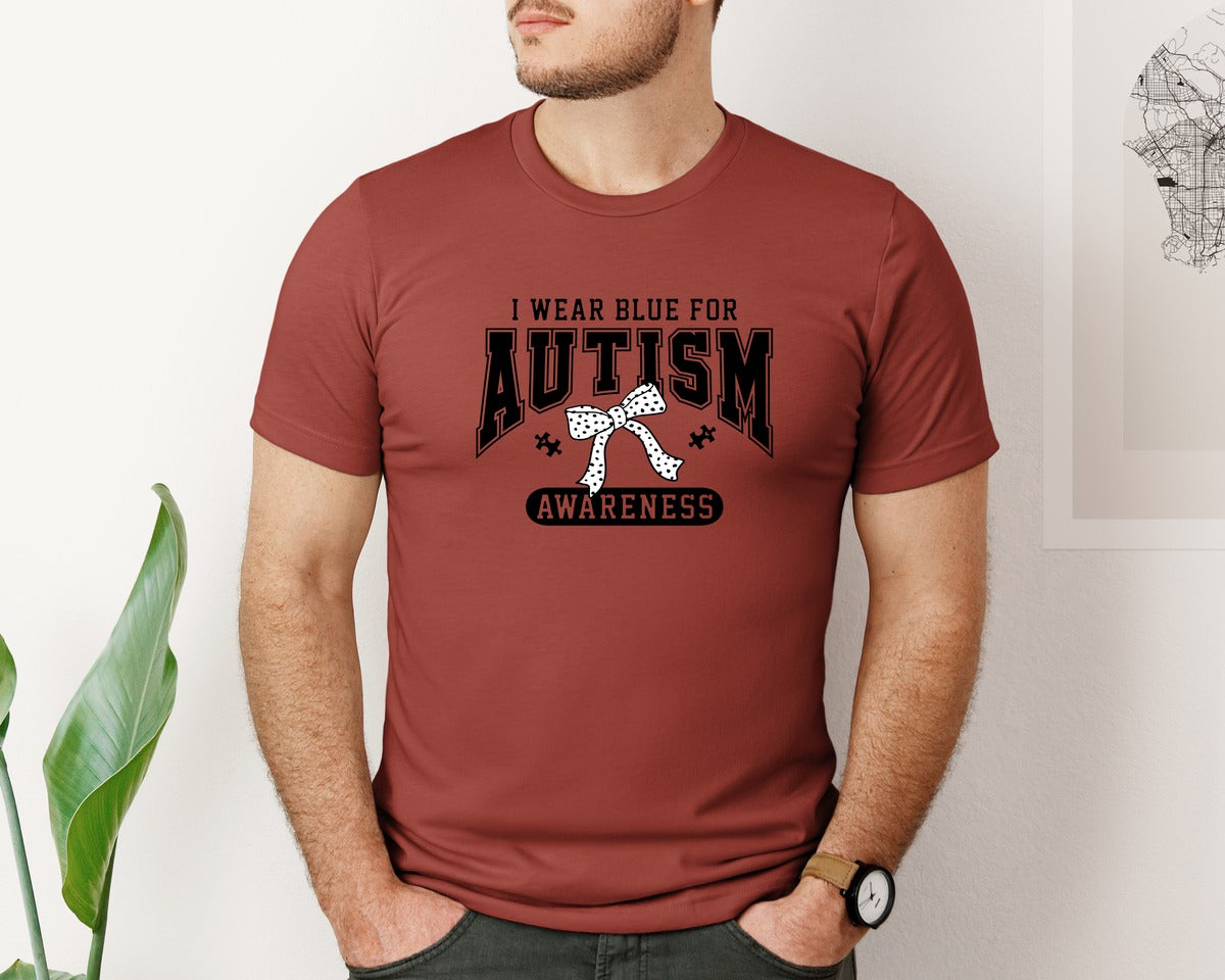 brand:Bella Canvas|color:Rust|I Wear Blue For Autism Autism Aware Graphic T-Shirt