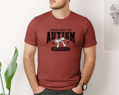 brand:Bella Canvas|color:Rust|I Wear Blue For Autism Autism Aware Graphic T-Shirt