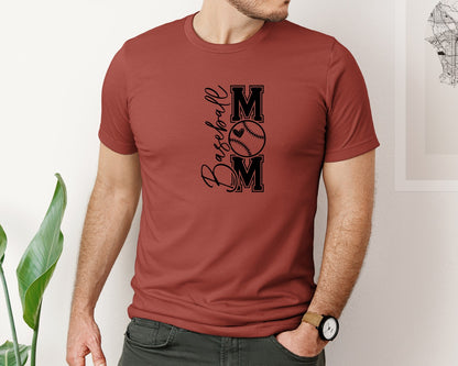 brand:Bella Canvas|color:Rust|Baseball Mom Baseball Mom 2 Graphic T-Shirt