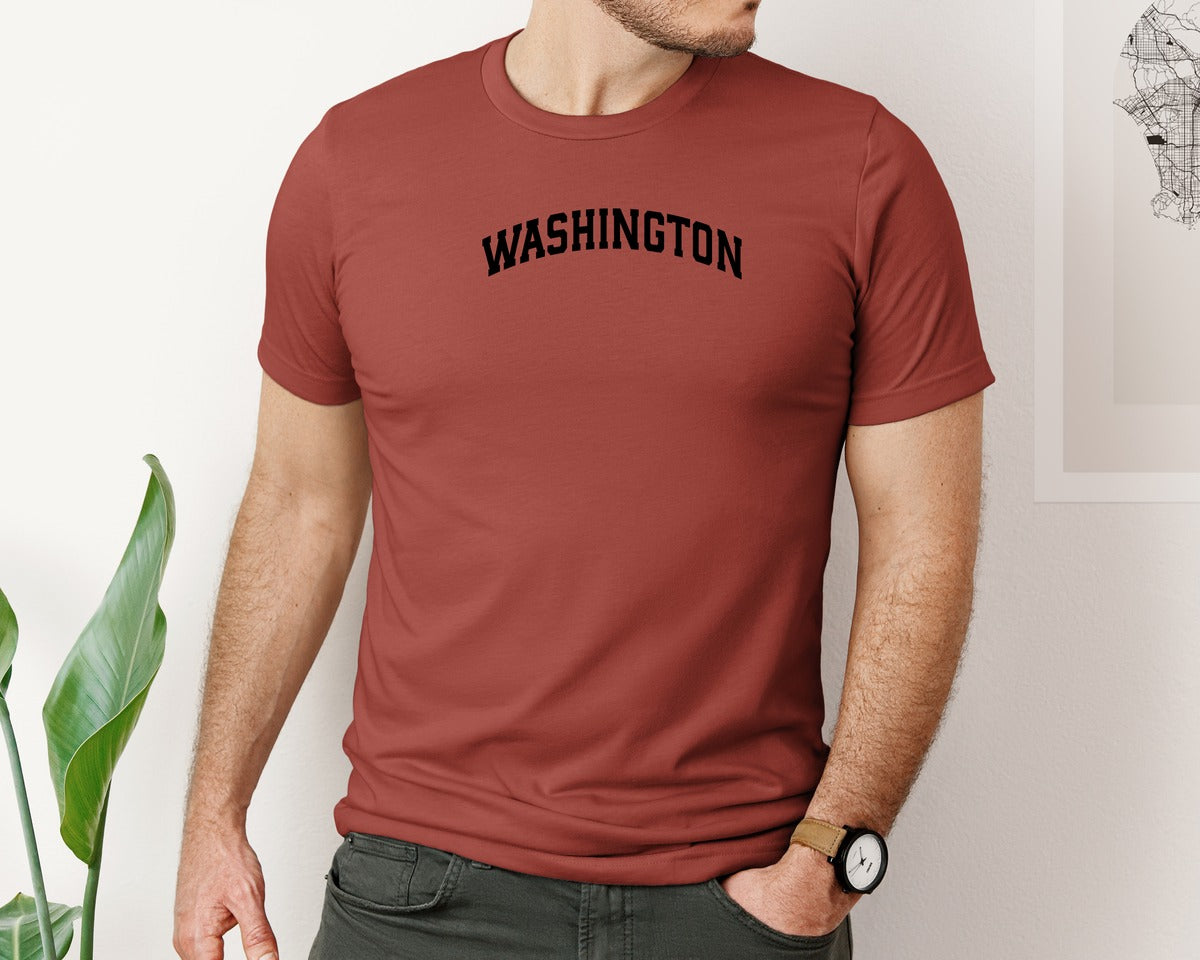 brand:Bella Canvas|color:Rust|Washington Usa City Shirt Graphic T-Shirt