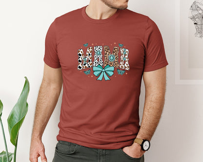 brand:Bella Canvas|color:Rust|Western Mama Blue Coquette Graphic T-Shirt