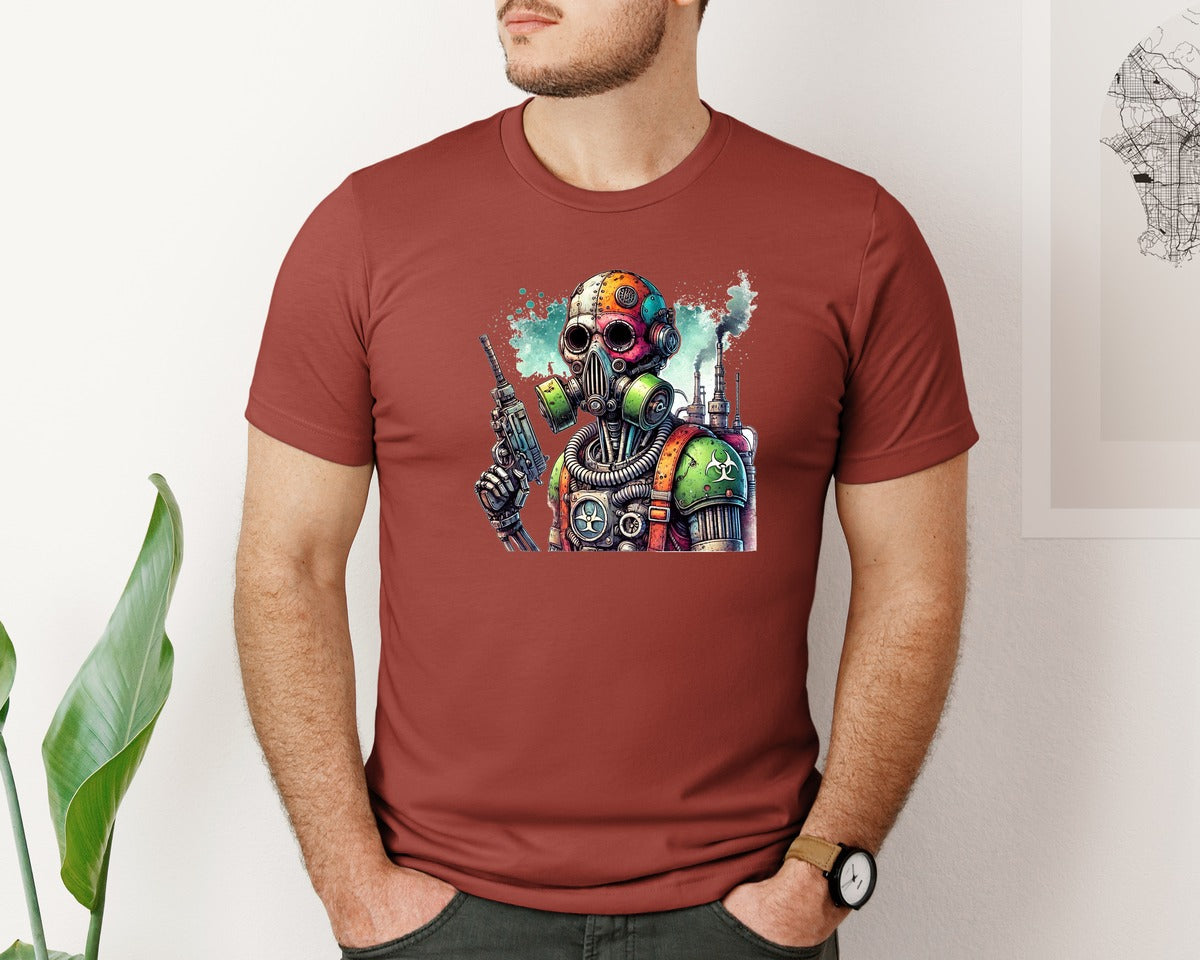 brand:Bella Canvas|color:Rust|Robot Sublimationsticker Graphic T-Shirt