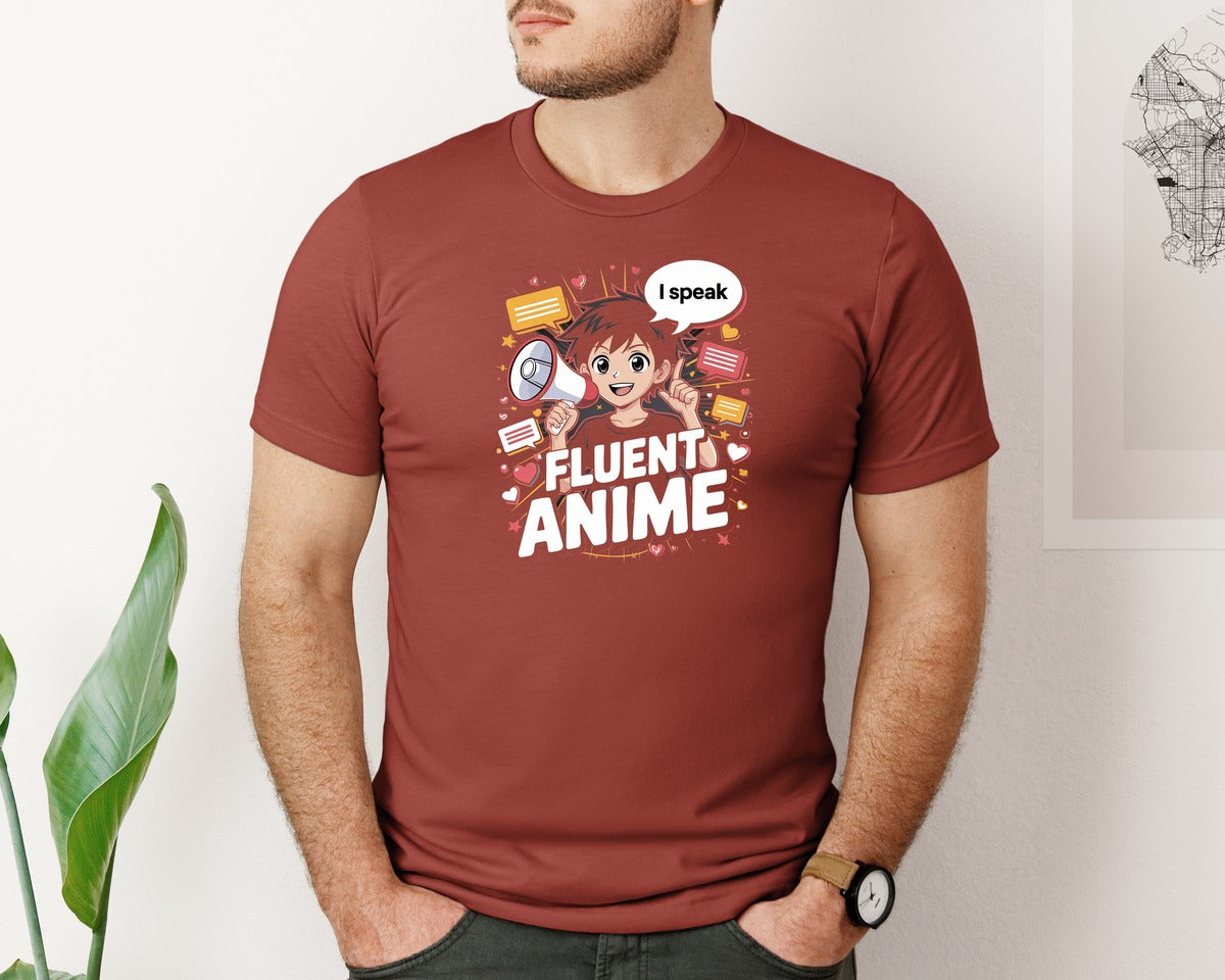 brand:Bella Canvas|color:Rust|I Speak Fluent Anime T Shirt Graphic T-Shirt