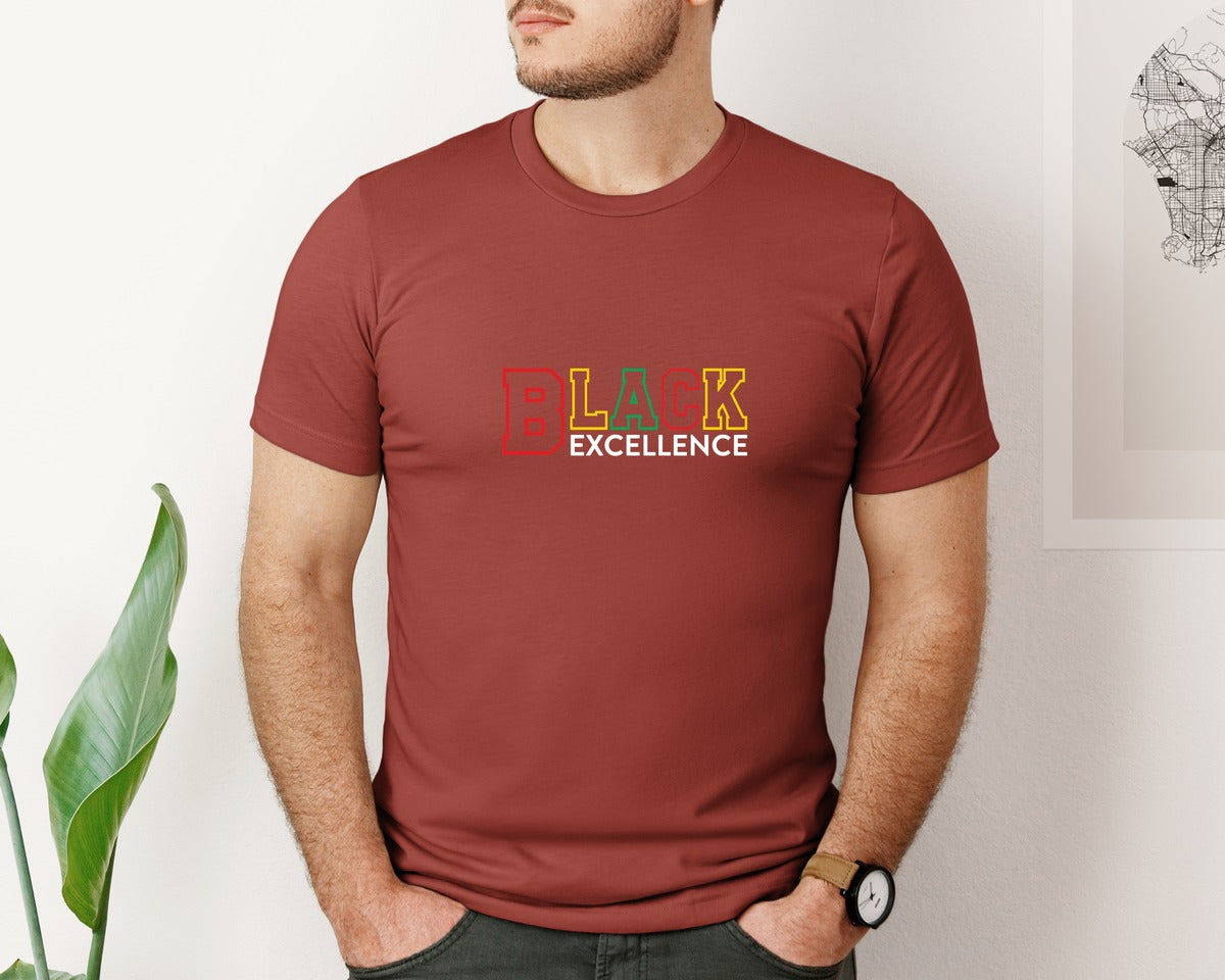 brand:Bella Canvas|color:Rust|Black Excellence African American 2 Graphic T-Shirt