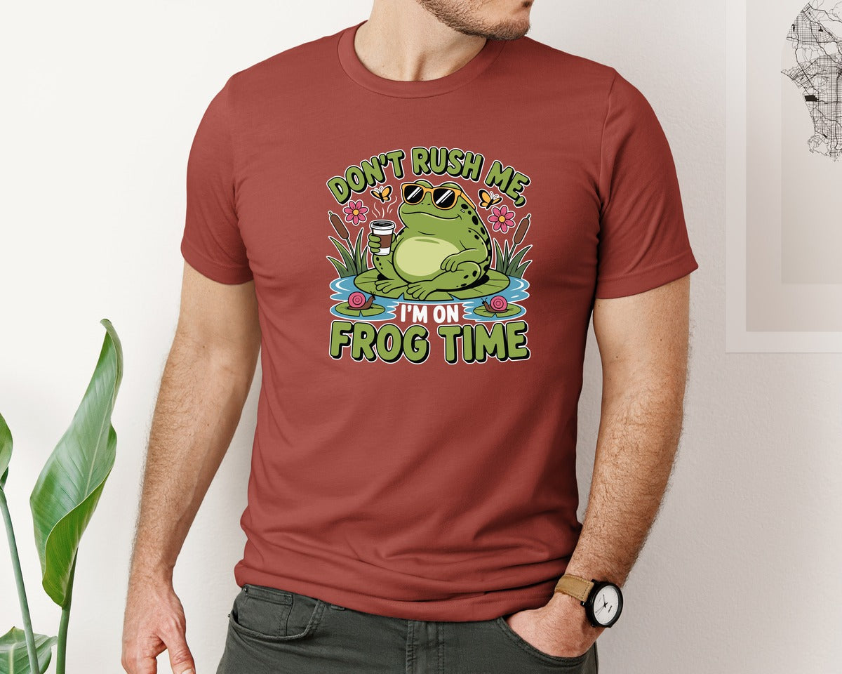 brand:Bella Canvas|color:Rust|Funny Frog 5 Graphic T-Shirt