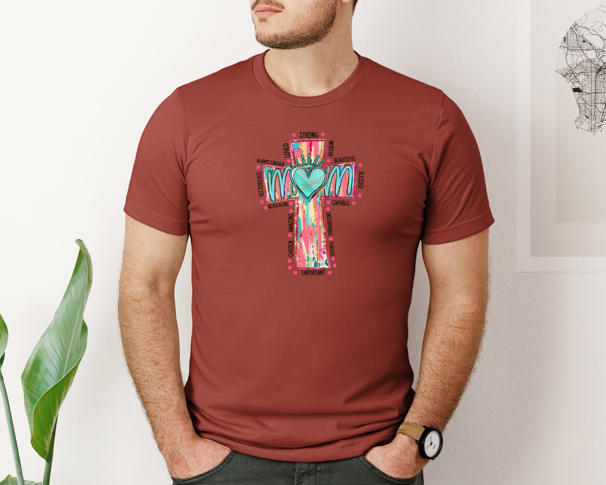 brand:Bella Canvas|color:Rust|Christian Mama Faith Graphic T-Shirt
