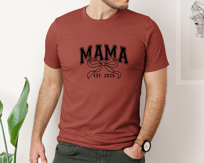 brand:Bella Canvas|color:Rust|Mama Bow Varsity Graphic T-Shirt
