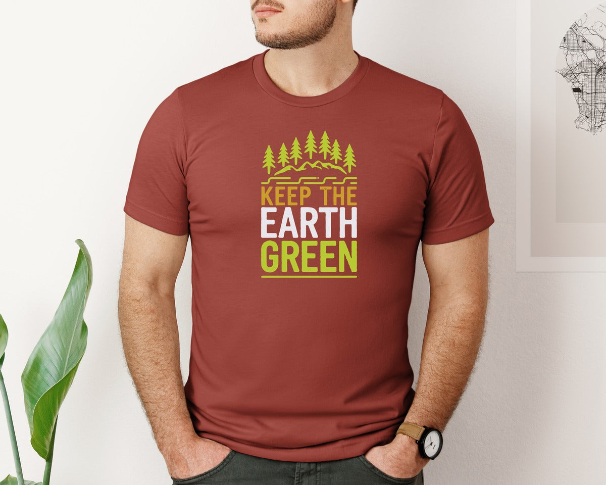 brand:Bella Canvas|color:Rust|Keep The Earth Green Environment Cute 2 Graphic T-Shirt