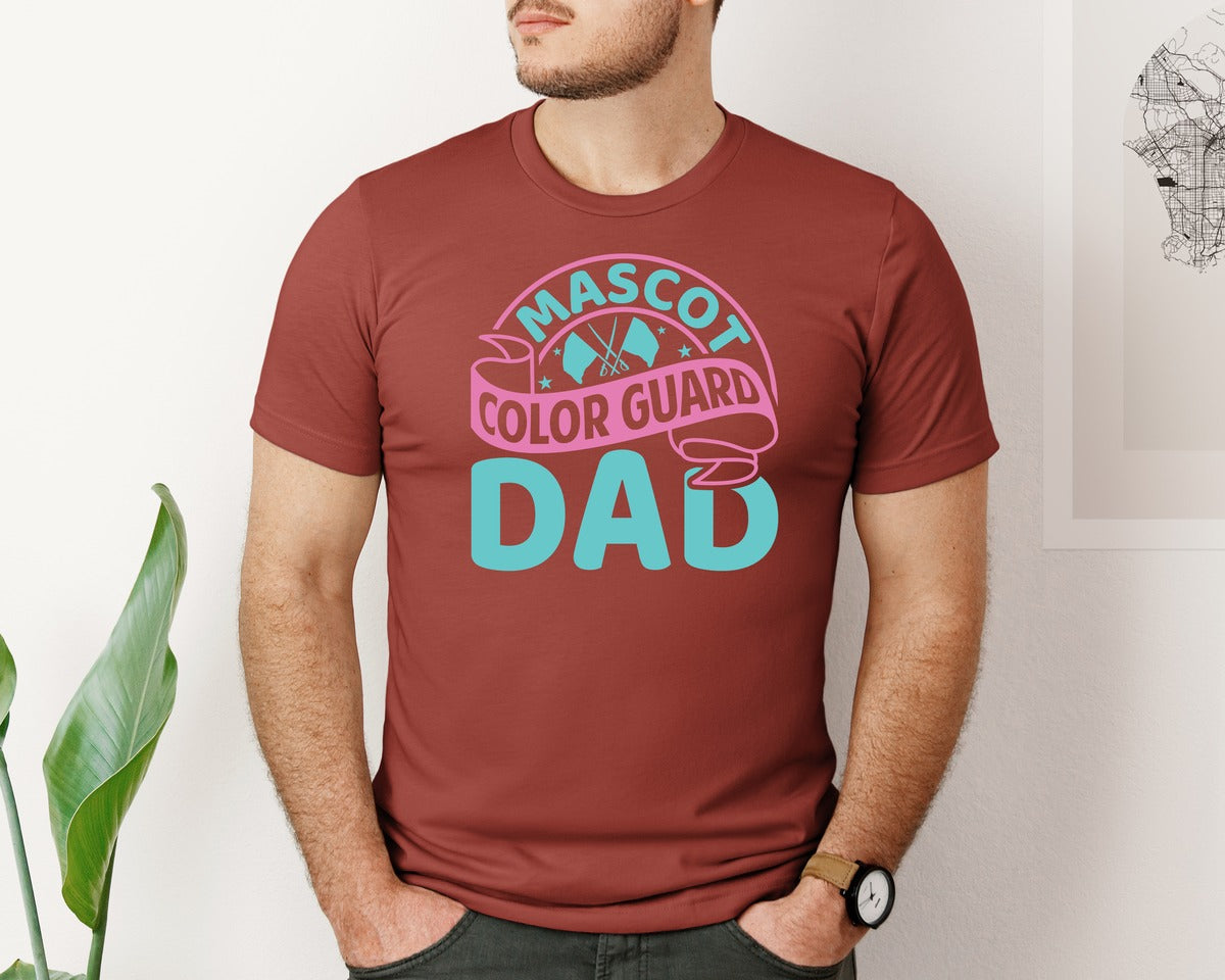 brand:Bella Canvas|color:Rust|Mascot Color Guard Dad Quote Design 8 Graphic T-Shirt