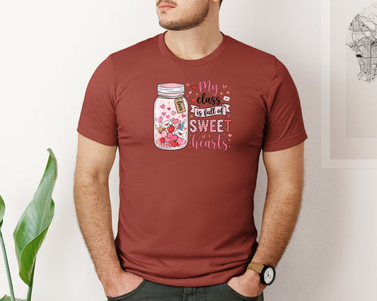 My Class Is Full Of Sweet Hearts Teacher 7 Graphic T-Shirt
