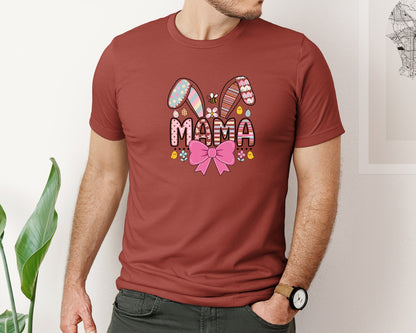 brand:Bella Canvas|color:Rust|Easter Mama T Shirt Design Graphic T-Shirt