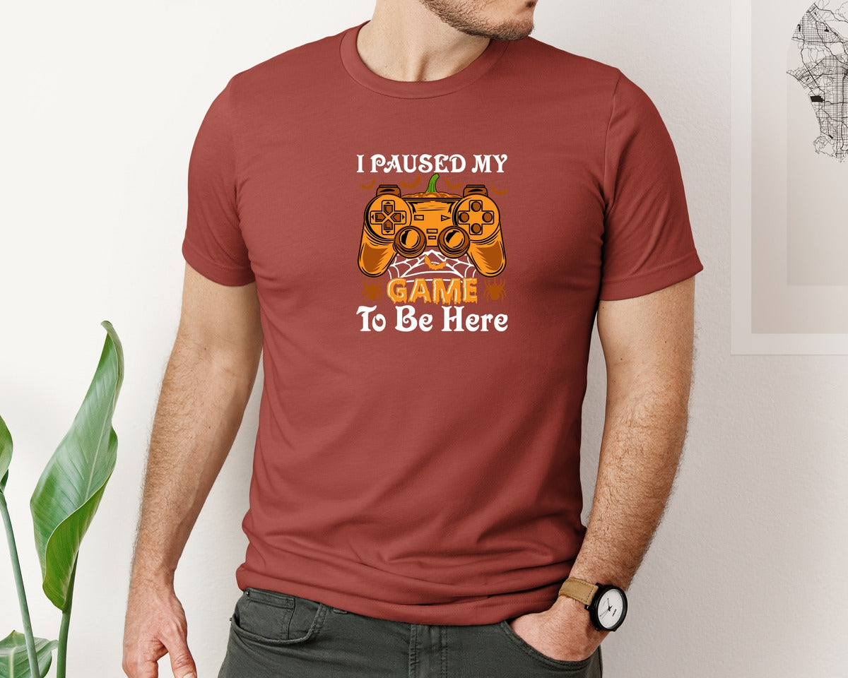 brand:Bella Canvas|color:Rust|I Paused My Game To Be Here Designs Graphic T-Shirt