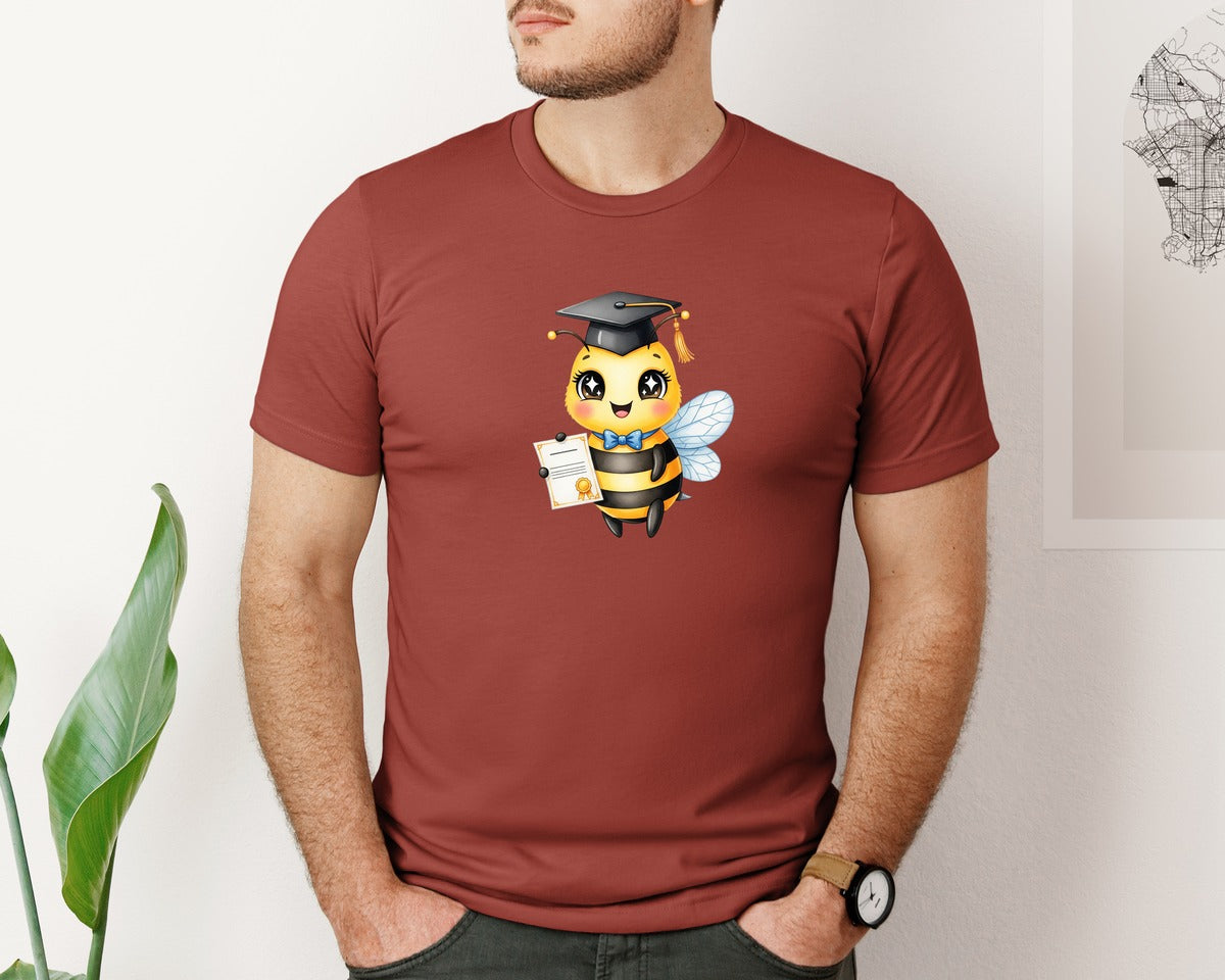 brand:Bella Canvas|color:Rust|Back To School Bee 28 Graphic T-Shirt
