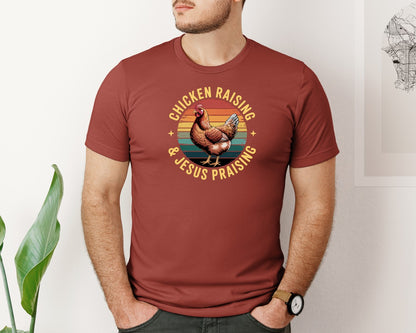 brand:Bella Canvas|color:Rust|Christian Chicken Raising Jesus Praising 2 Graphic T-Shirt