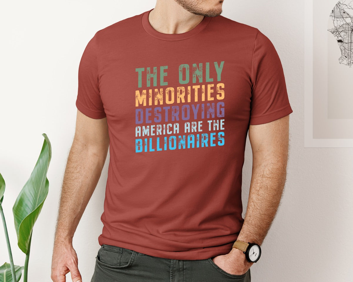 brand:Bella Canvas|color:Rust|The Only Minorities Destroying America F Graphic T-Shirt