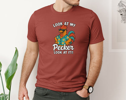 brand:Bella Canvas|color:Rust|Look At My Chicken T Shirt Graphic T-Shirt
