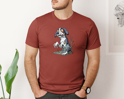 brand:Bella Canvas|color:Rust|Zombie Dog Spooky Horror Cartoon Graphic Graphic T-Shirt